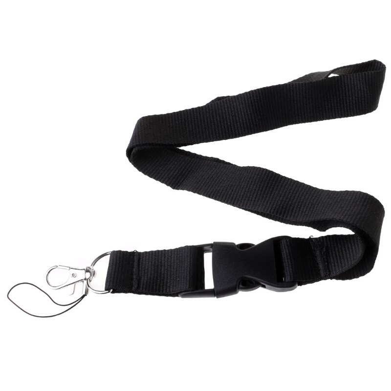 Een Kleur Zwart Blank Plain Sleutel Lanyard Badge Id Houders Telefoon Hals Bandjes: Black