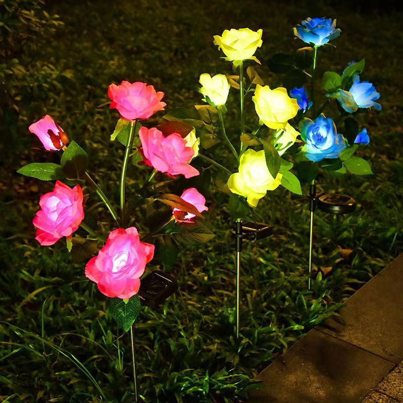 Estaca Solar de jardín de orquídeas y girasoles, luz LED decorativa impermeable para exteriores, para Patio, jardín, Patio, Pascua y Navidad, 1 ud.