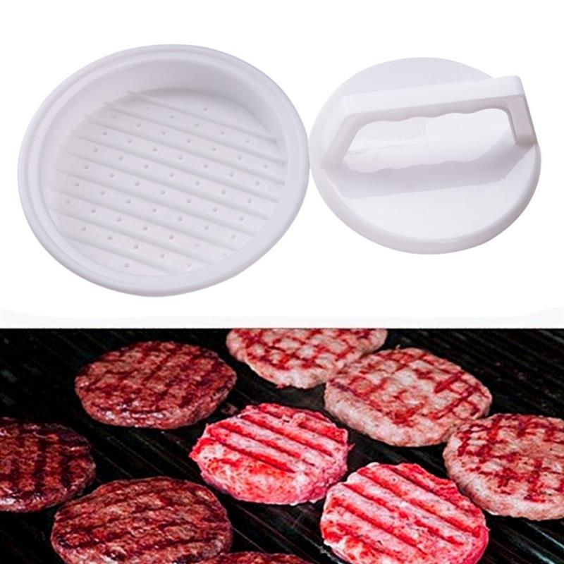 Hamburgerpress biffmaskin hamburgerpress rund form livsmedelsgodkänd plast hamburgare kött nötkött grill biff maker form