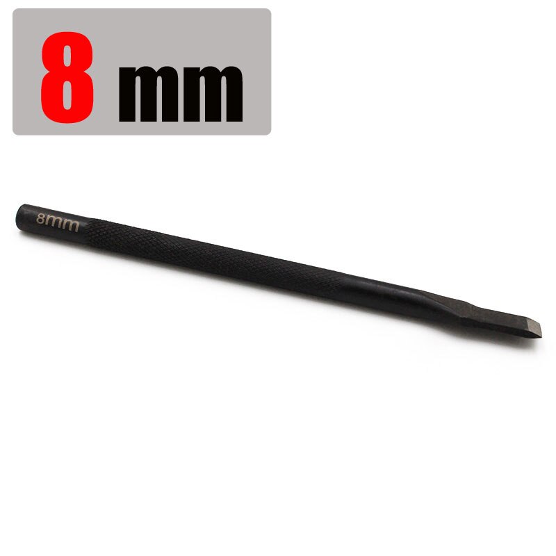 3/5/6/8/10/12mm Leathercraft Tool Slot Punches Flat Tip Straight Punch Hollow Cutter DIY Hand Work Leather Flat Punch Belt Tools: 8mm