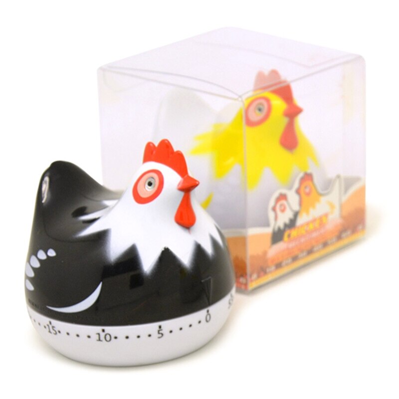 55 Minutes Novelty Chicken Kitchen Timer Mechanical Rotating Alarm for Cooking Baking Countdown Clock Reminder Tool