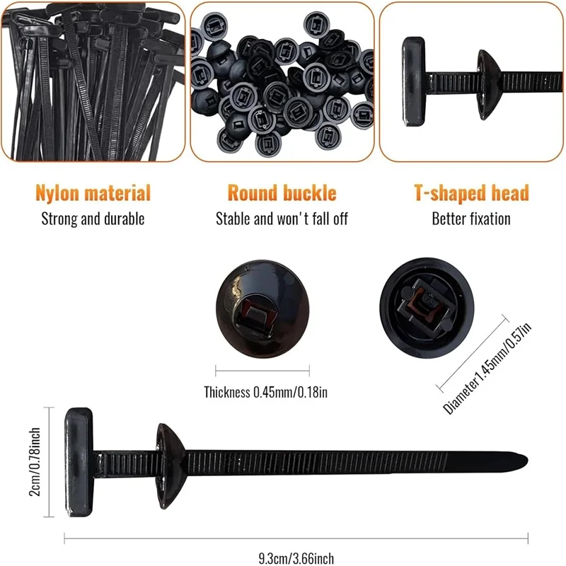 100/50/20 szt. Samochodowe nylonowe opaski kablowe, klipsy mocujące, zaciski do węży samochodowych, samozaciskowe, wielokrotnego użytku, nylonowe opaski kablowe