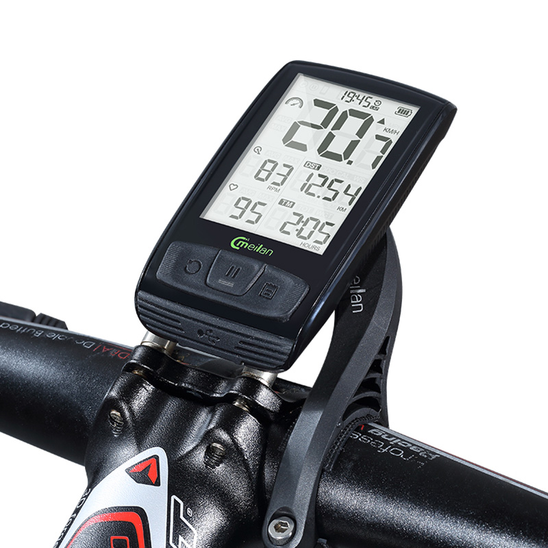 Meilan M4 Draadloze Fiets Computer Hartslagmeter IPX5 Waterdichte Bluetooth Bike Fietsen Kilometerteller Stopwatch Snelheidsmeter
