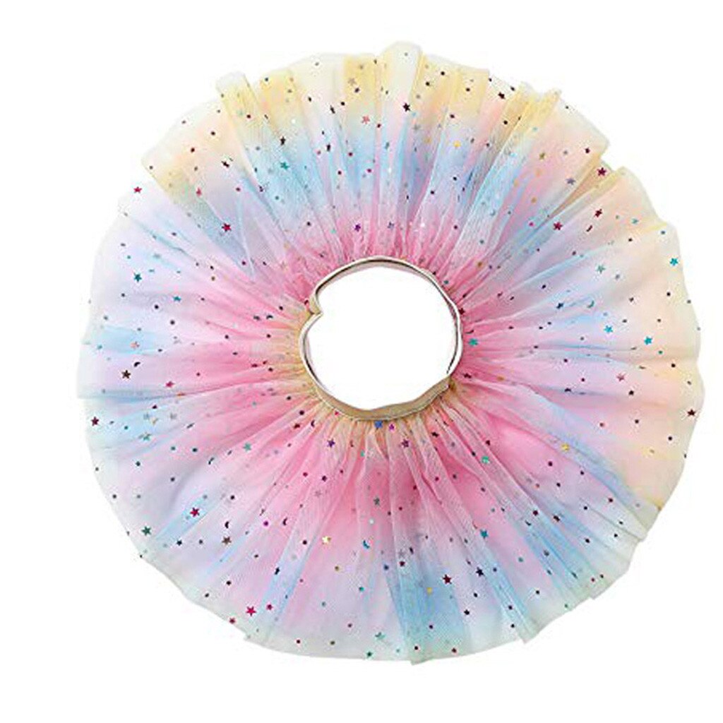 Pannello Esterno del Tutu Del Bambino Della Ragazza di Estate Gonne di Paillettes Principessa Pettiskirt Del Partito di Ballo Petticoat Arcobaleno Tulle Gonne Vestiti Per Ragazze 2020