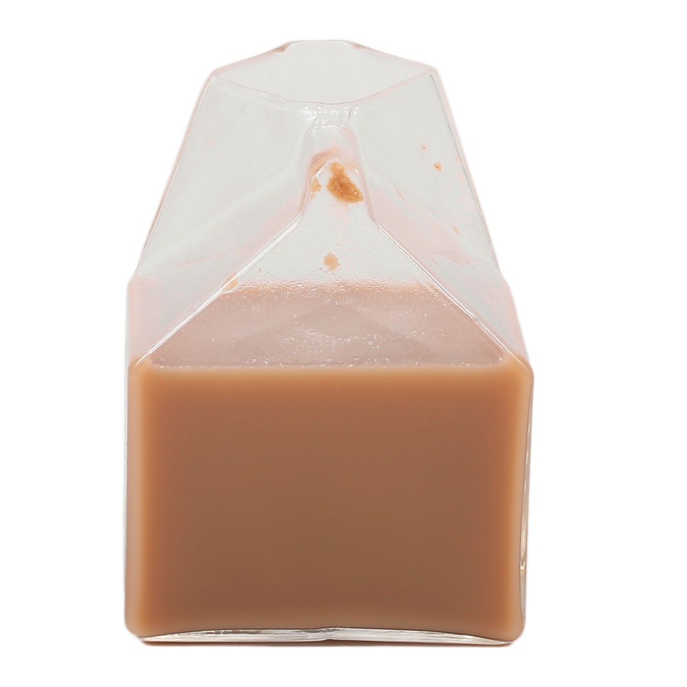 Square Milk Glass Milk Box Glass Mug Milk Box Cup Half Pint Coffee Glass Juice Cup Pure Handmade Crafts Mini Creamer Jug