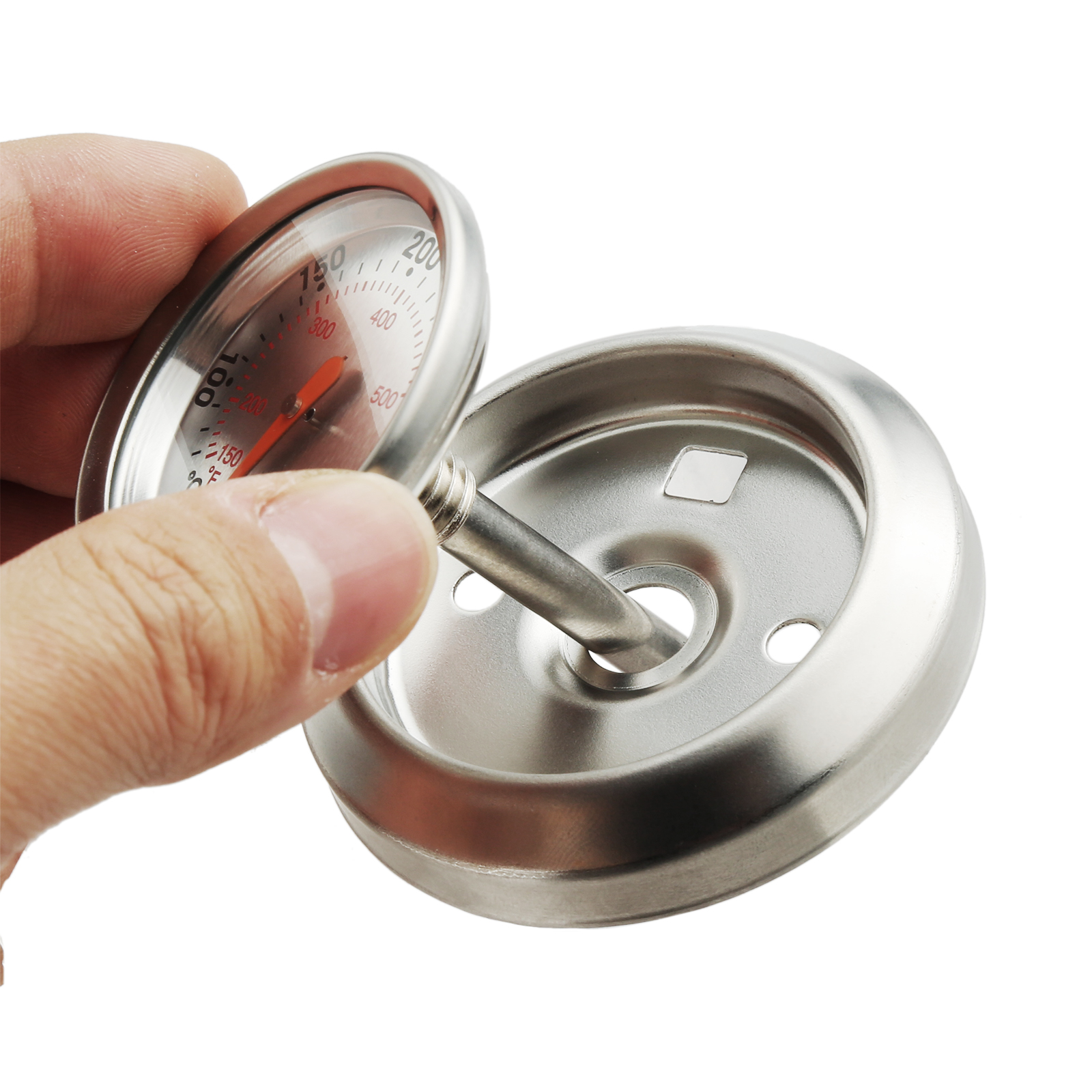 BBQ Gauge Ingebouwde Deksel Thermometer Vervangen voor Weber Traveler Grills Houtskool Pit Hout Roker Oven 150-600 ° F Barbecue Camping