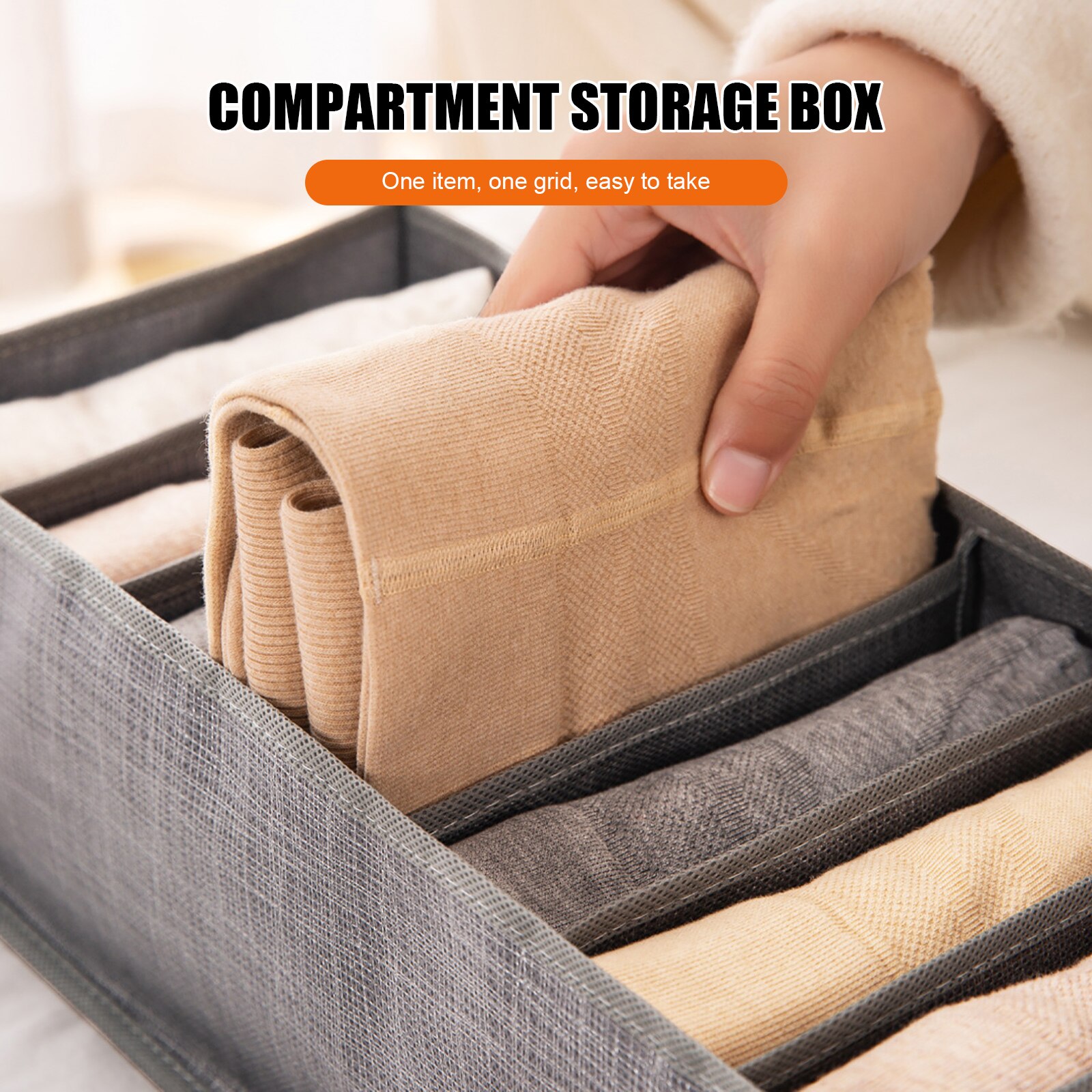 Jeans Compartment Storage Box Closet Wardrobe Clothes Drawer Mesh Separation Organizer Boxes Stacking foldable drawer organizer
