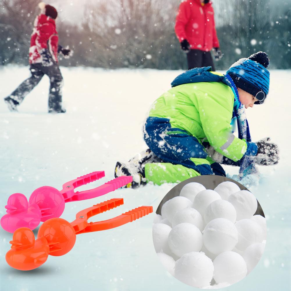 Winter 3D Eend Voetbal Sneeuwbal Maker Sandball Maker Clip Leuke Vorm Kids Outdoor Sneeuw Zand Maken Mold Speelgoed Tool