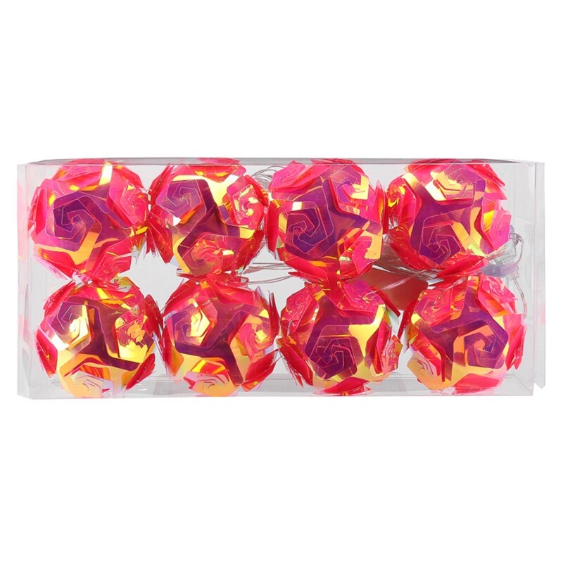 8 LED Globe Ball String Lights Indoor Outdoor Fairy Lights for Christmas Tree Garden Fence Paito Yard Home Party Decoration: Rose Red