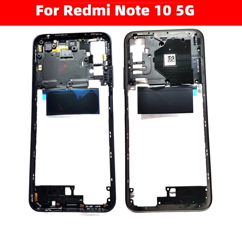 Originele Midden Frame Voor Xiaomi Redmi Note 10 5G Met Volume Knop Front Behuizing Midden Bezel Chassis Shell Onderdelen