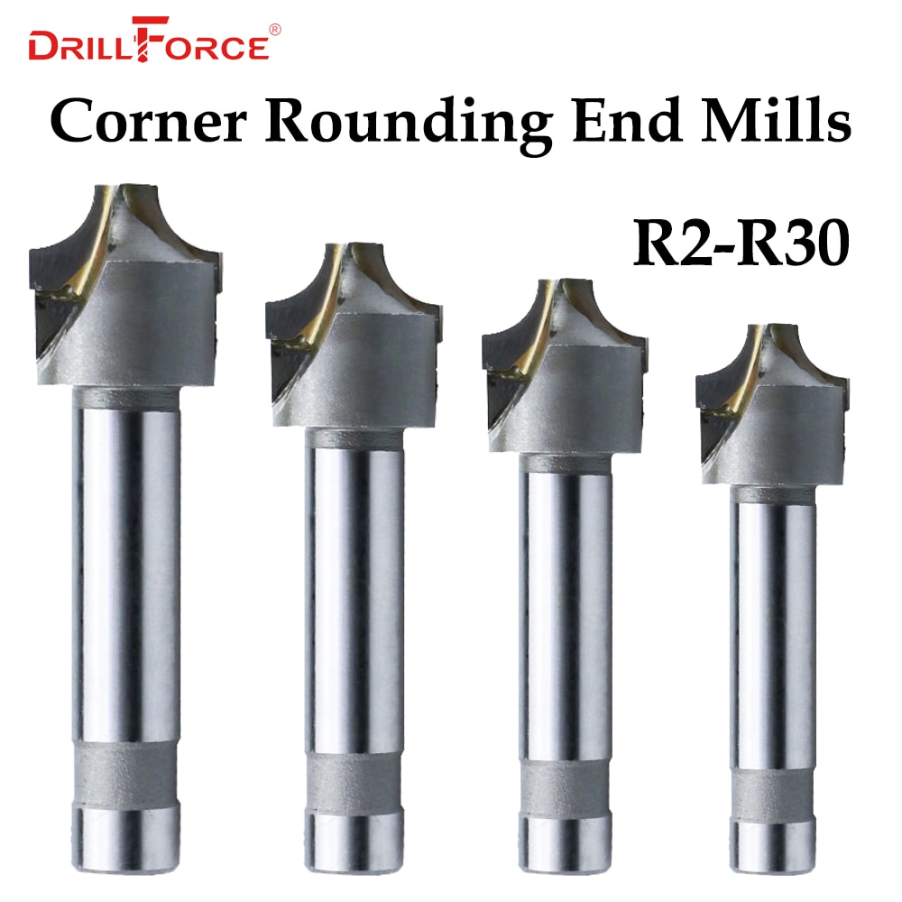 1PC 2/4Flutes R2-R30 Cemented Carbide Corner Rounding End Mills,Ball Nosed Concave Radius Milling Cutters (R2/R5/R8/R15/R25/R30)