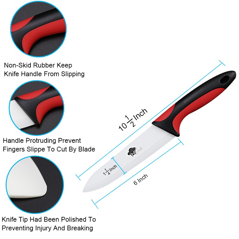 Keramik Messer 6 5 4 3 zoll Chef Fleisch Zoll-dienstprogramm Slicing Schäl Messer Weiß Klinge Bunte Anti-slip Griff küche Kochen Werkzeuge