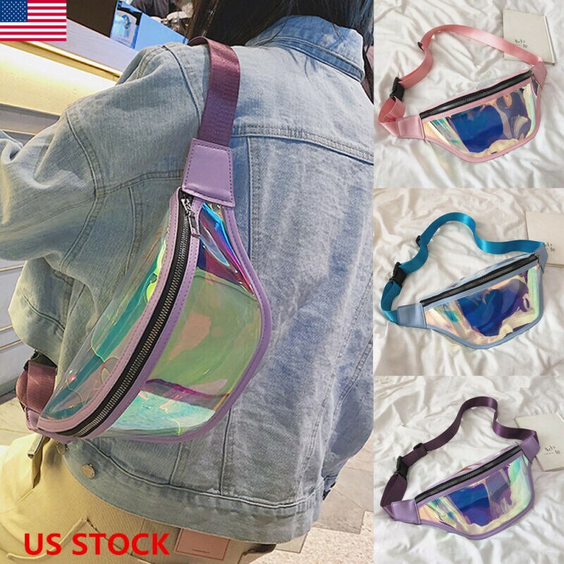 Mode Fanny Pack Belt Bum Bag Clear Transparante Punk Holografische Taille Pack Voor Vrouwen