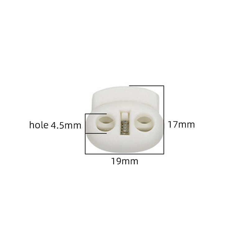 10 Pcs Pig Nose Shape Elastic Cord End Spring Buckle Plastic Buckle Adjustment Buckle Double Hole Pig Nose Buckle Bag Buckle: White-19x17