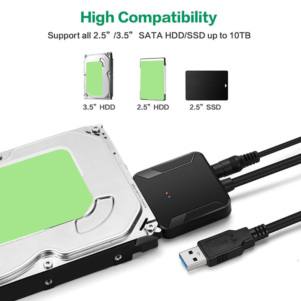 Hfes sata til usb 3.0 2.5/3.5 hdd ssd harddisk konverter kabel linje adapter