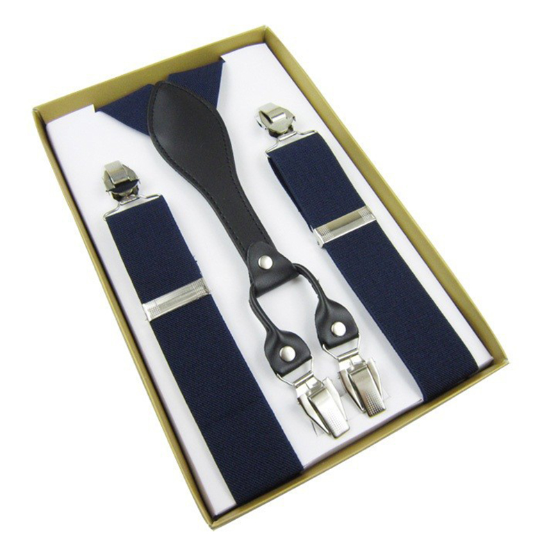 Mens Suspenders Leather Button End Elastic Tuxedo Y Back Suspenders Pant Braces for Men tirantes hombre para pantalones
