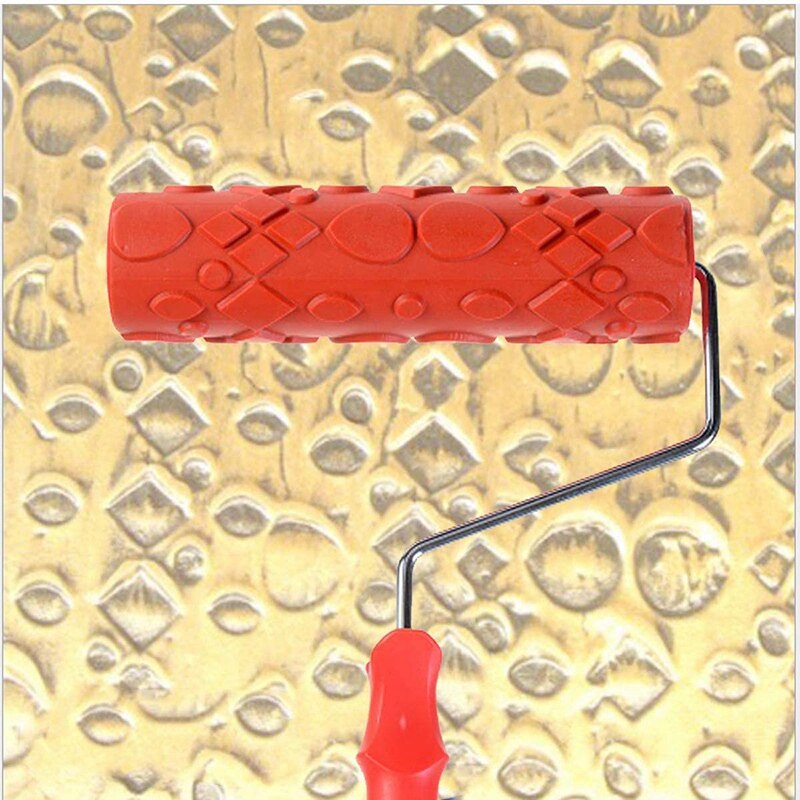 per esempio109T in Rilievo Rullo di Vernice 10 Pollici di Gomma Modello di Legno Graining Strumento Zigrinatura per la Decorazione Della Parete