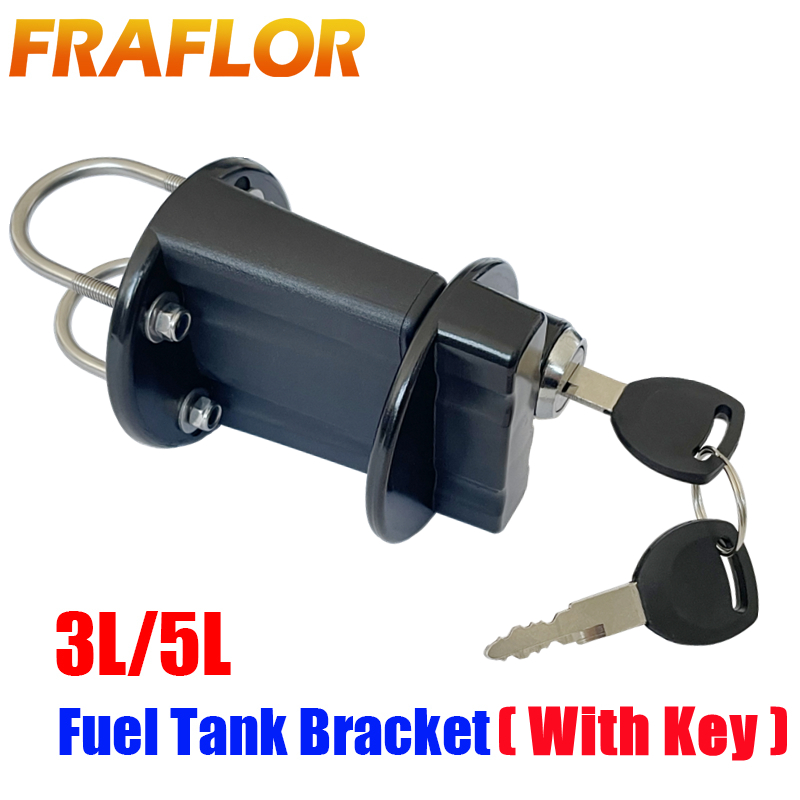 2 Teile/los Schwarz Halterung sperren Verschluss für 3L/5L Kraftstoff Panzer Montieren Benzin Können Jerry Dosen Halfter für Motorrad ersatzteile Öl Panzer