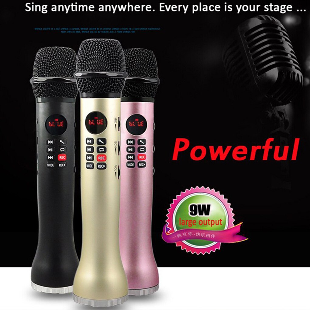L-598 Handheld K Song Microphone Wireless Bluetooth Microphone Pocket KTV Mic Bluetooth Speaker