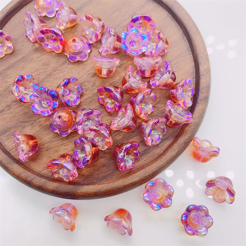 Perles de Verre en Forme de Fleur de Muguet, Accessoire de 6x10mm, 50 Pièces/Lot