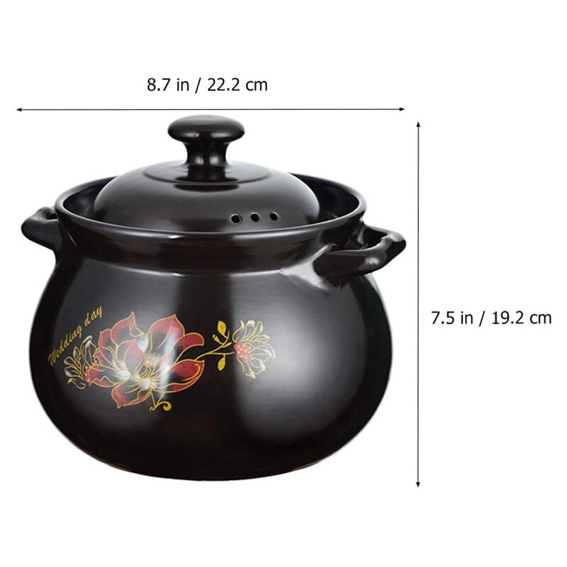 Health Soup Pot Household Stew Pot with High Temperature Resistance Ceramic Casserole Soup Pot with Lid