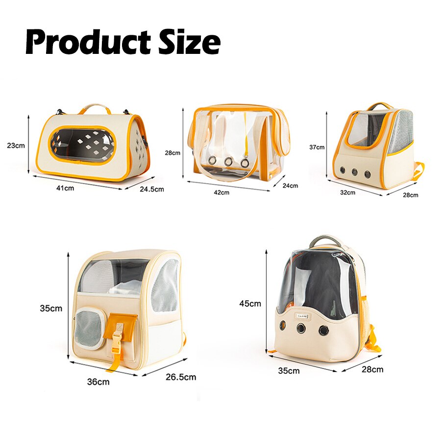 Window Cat Backpack Space Carrier for Cat Transport Bag Breathable Travel Transparent Backpack with Tape Cat Pet Carrier