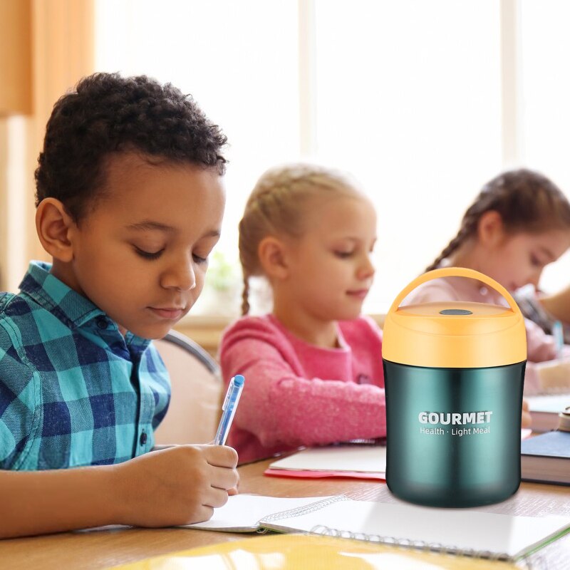 500ml Stainless Steel Thermos Lunchbox With Spoon for Kids Children School BPA Free Leakproof Mini Soup Food Flask Container