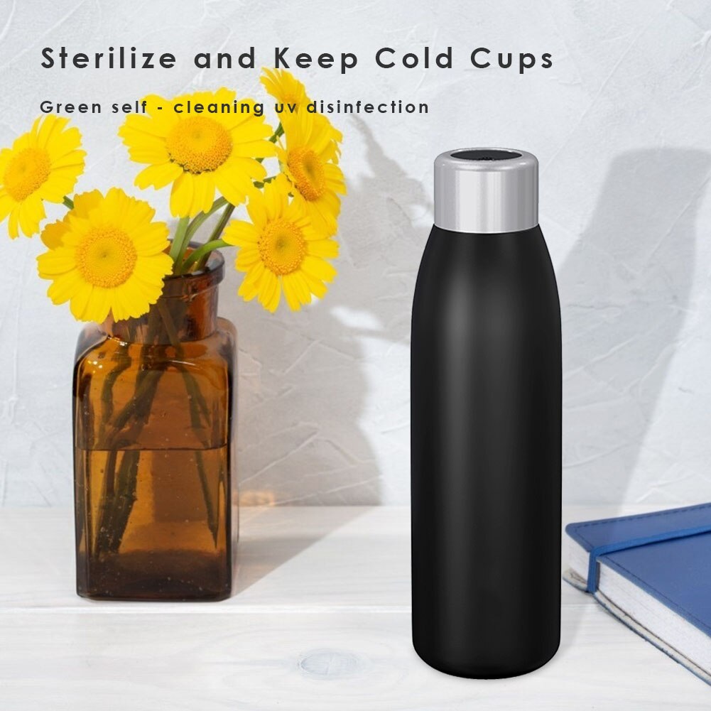 UV Disinfection Sterilizer Vacuum Water Bottle Cold Stainless Steel Thermos Thermocup Insulated Sterilizer cup bottle