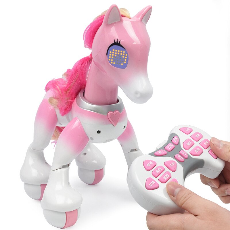 Télécommande électrique intelligente licorne cheval, Robot pour enfants, capteur tactile, Induction électronique, jouets éducatifs pour animaux de compagnie,