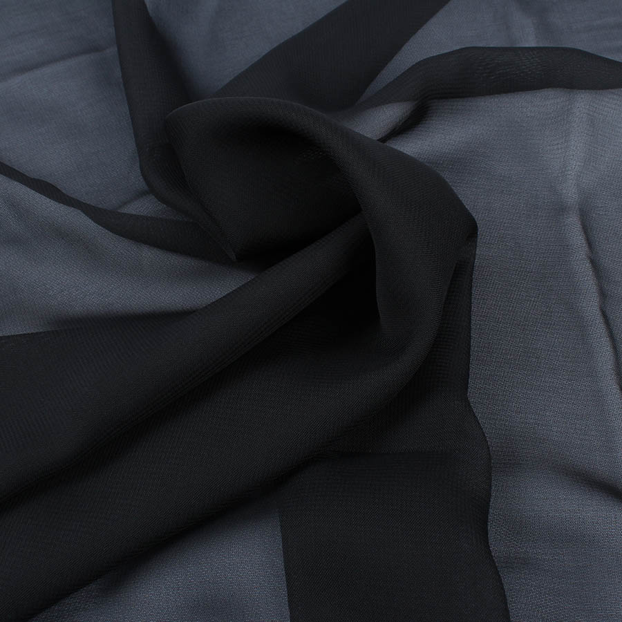 1 meter polyester chiffon fabric 100D Drape Bridal Wedding Dress Georgette tulle Lining Fabric Skirt Party Decorator 150cm wide: Black