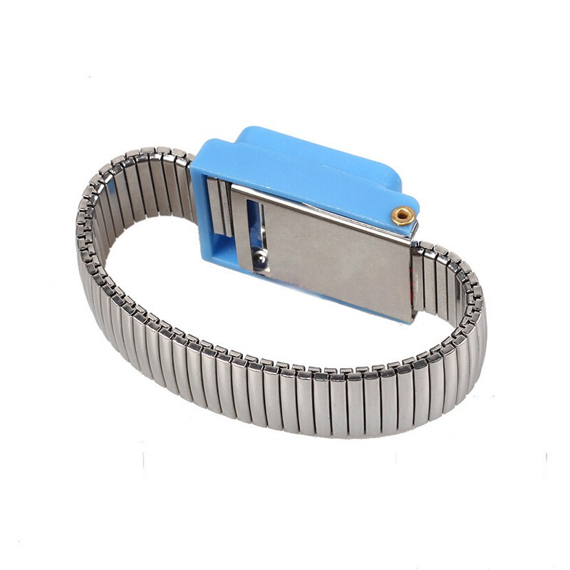 Sort metal anti statisk armbåndsrem trådløs justerbar esd armbånd afladning elektronisk arbejds ledningsfri armbånd forsyninger
