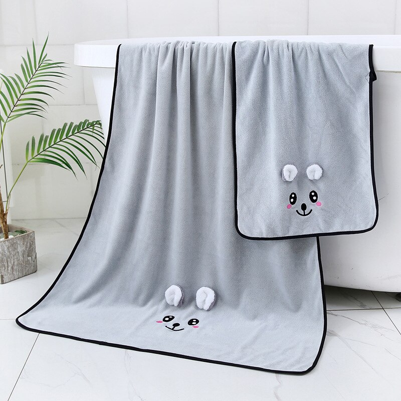 Baby Spullen Voor Pasgeborenen 2 Stuk Handdoek + Poncho Badhanddoek Baby Meisjes Handdoeken Deken Peuter Baby Jongens Strand Handdoek: rabbit-Gray