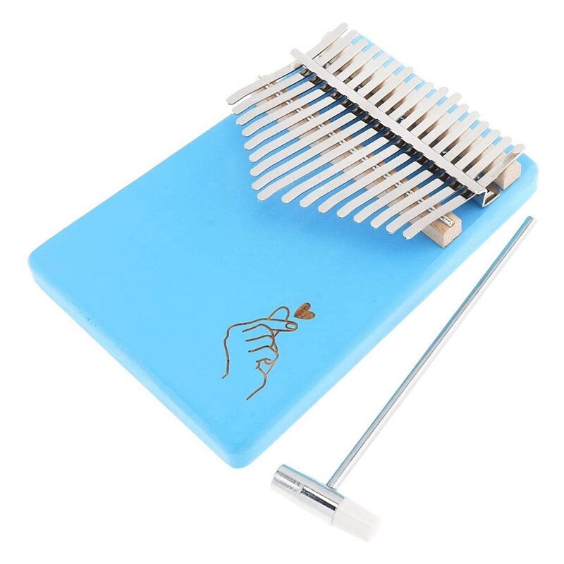 17 Keys Thumb Piano Finger Piano Hand Piano Wooden Finger Piano with Tuning Hammer Learning Adult Beginners