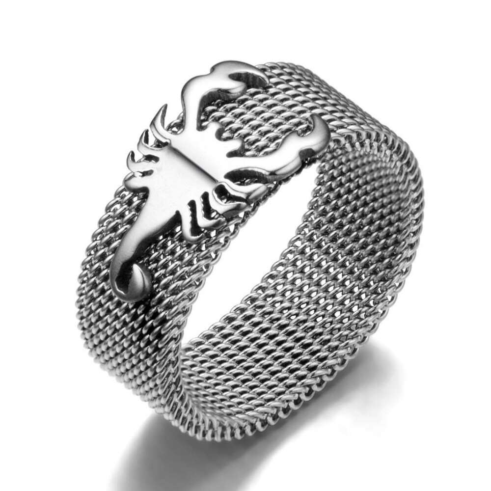 8mm Stainless Steel Scorpion Ring For Men and Women 316L Stainless Steel Charm Ring