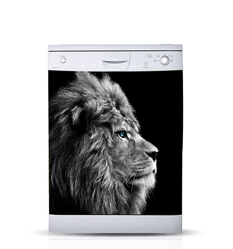 3d itseliimautuvaa astianpesukonetarraa leijonan kallo kukka seinä #39 lasten taide oven kansi keittiötarvikkeet sisustus kodin asuminen: Kulta- / 60 x 66cm 23 x 26 tuumaa