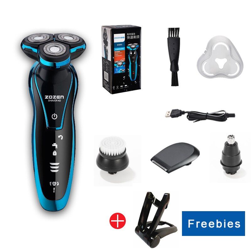 Electric Razor zozen Electric Shaver Rechargeable Shaving Machine for Men Beard Razor Wet-Dry Dual Use Water Proof Fast Charging: ZN1280-2
