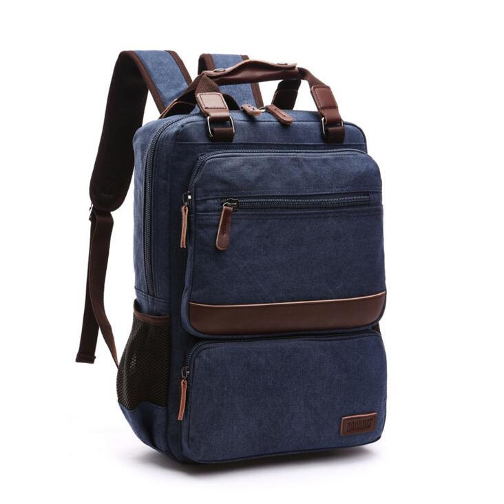 X-Online 032317 preppy style student school bag man canvas travel backpack