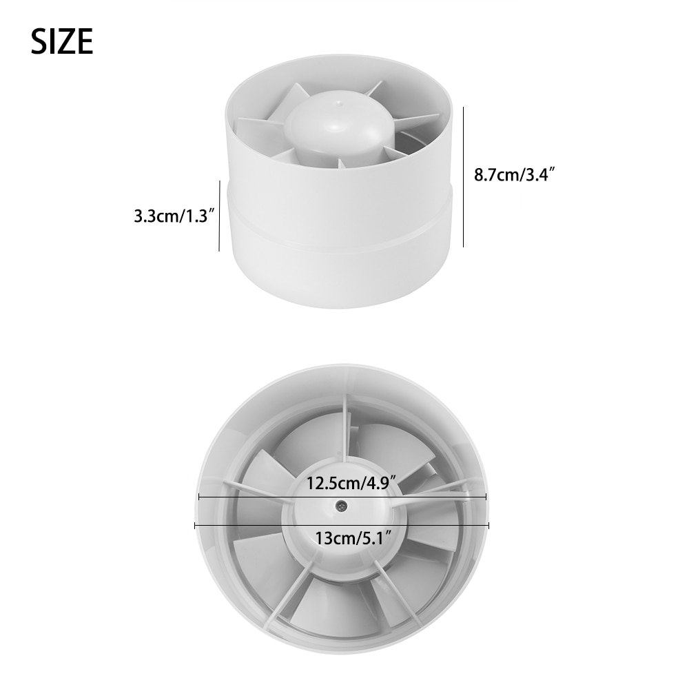4/5/6 tommer inline kanalventilator ventilator luftudsugningsventilator kanaliseret udstødningsventilator loftventilation til badeværelset toilet: 125mm