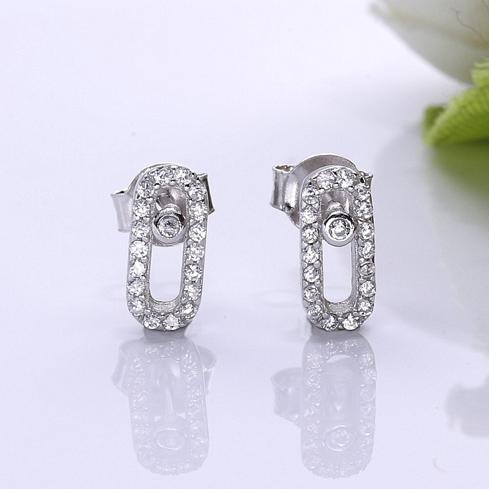 SHADOWHUNTERS Reine 925 Sterling Silber Mini Bewegen Stein Frauen Zucht Ohrringe ZC Ohrringe Feine Schmuck