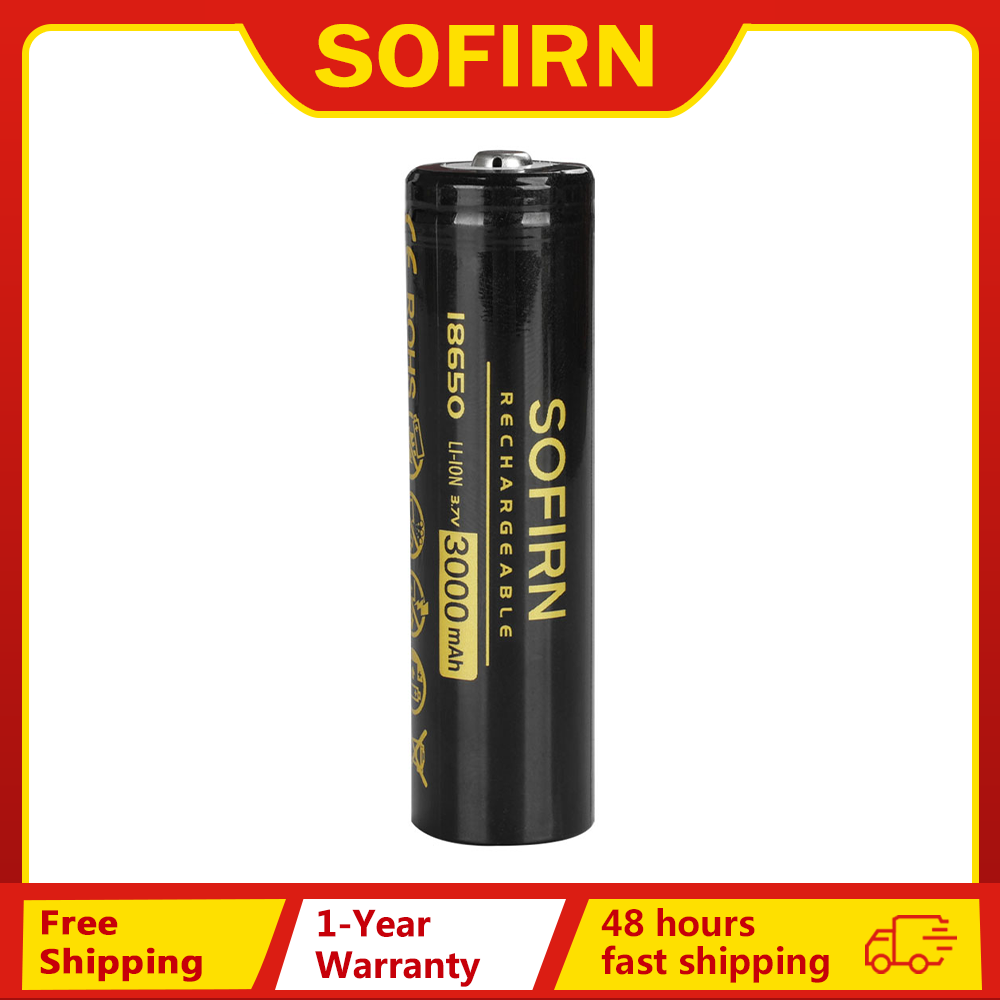 Sofirn-batería recargable de 3000mAh, 18650, precargada, 3,7 V, Li-ion, 18650, baterías recargables para linterna LED