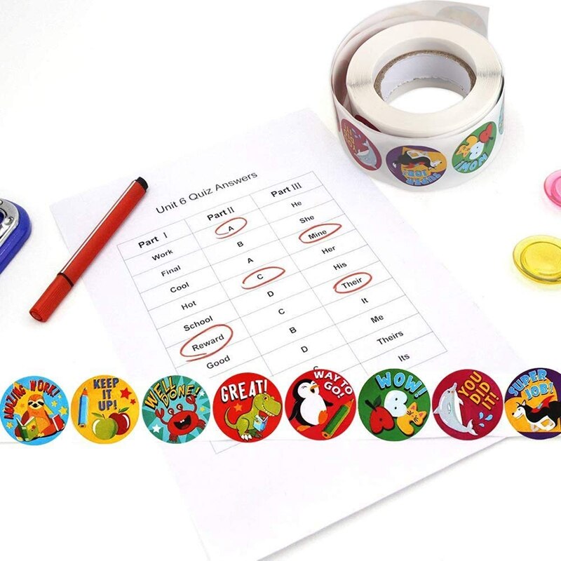 Aaak-Kids Cartoon Sticker Beloning Stickers 1.5 Inch Motivatie Stickers Speelgoed Voor Kinderen