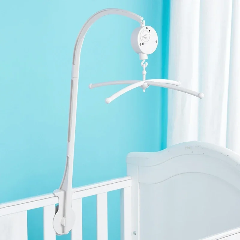 Babybett Glocke Spielzeughalter Weiß Rasseln Halterung Handy, Mobiltelefon Krippe Spieluhr Neugeborenen Glocke Krippe Spielzeug, Der Halfter kann 360 Grad dreht werden