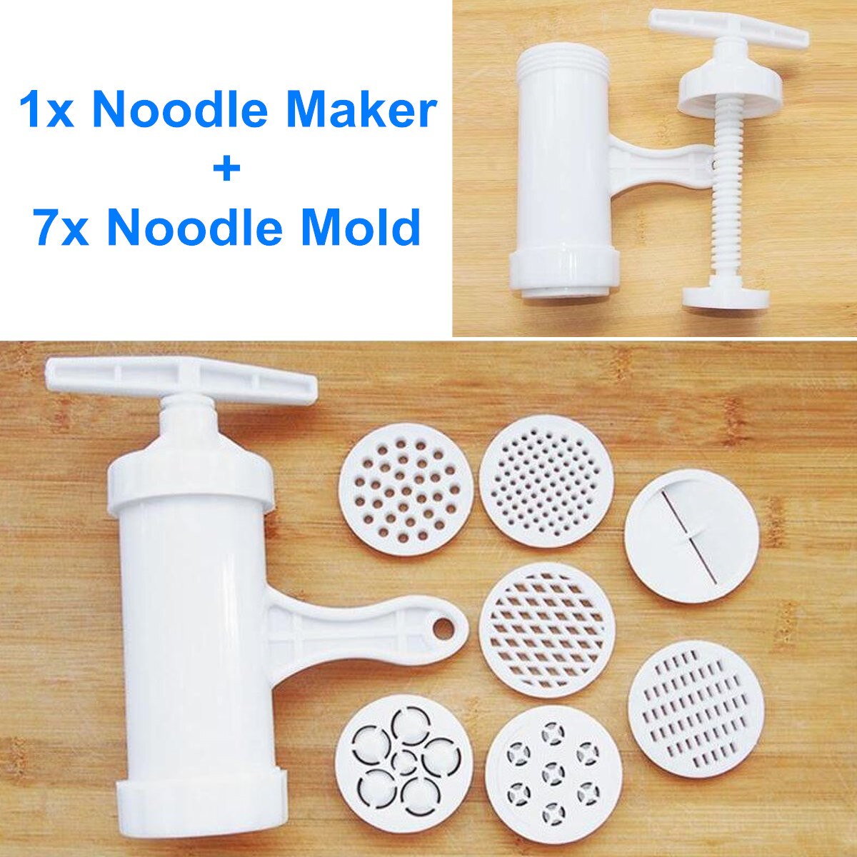 Manual Noodle Maker Press Pasta Machine Multifunction Crank Cutter Fruits Juicer Cookware With 7 Pressing Noodle Moulds Making