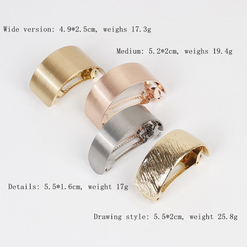 Ladies Solid Metal Hair Pins Girls Spring Clip Hair Stick Curved Hair Jewelry Hair Accessories Headwear Women Headdress