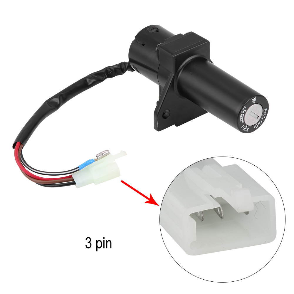 Motorcycle Scooter Ignition Switch Lock Fuel Gas Cap Lock Key Set Black Blue Seat Lock with Key fit for Yamaha YBR125 2002