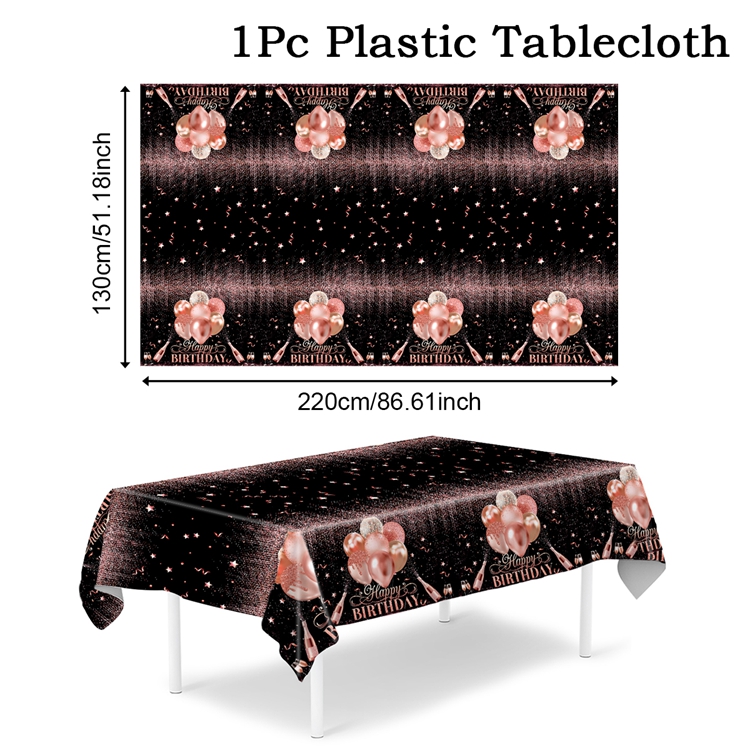 220x130cm Black Gold Rose Gold Disposable Tablecloth Birthday Party Decor for Men Women Years Old Table Cover Party Supplies: Yellow