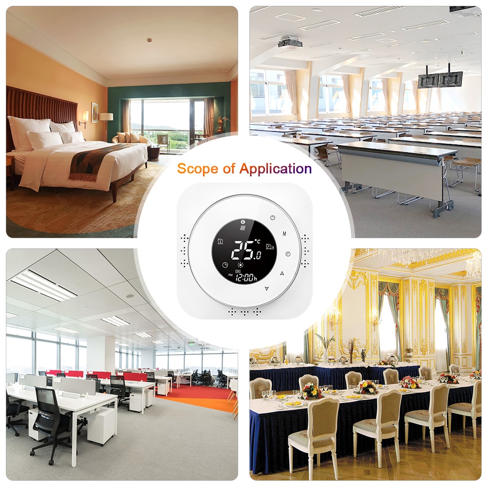 95-240V Programmable Thermostat 5+1+1 Six Periods Touchscreen LCD Water Heating Thermoregulator Temperature Controller