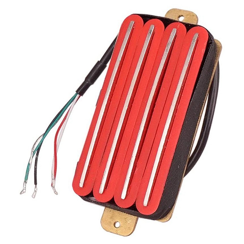 Finest Electric Guitar Dual Rail Pickups 4 Core Wire Copper Base Plate, Red: Default Title