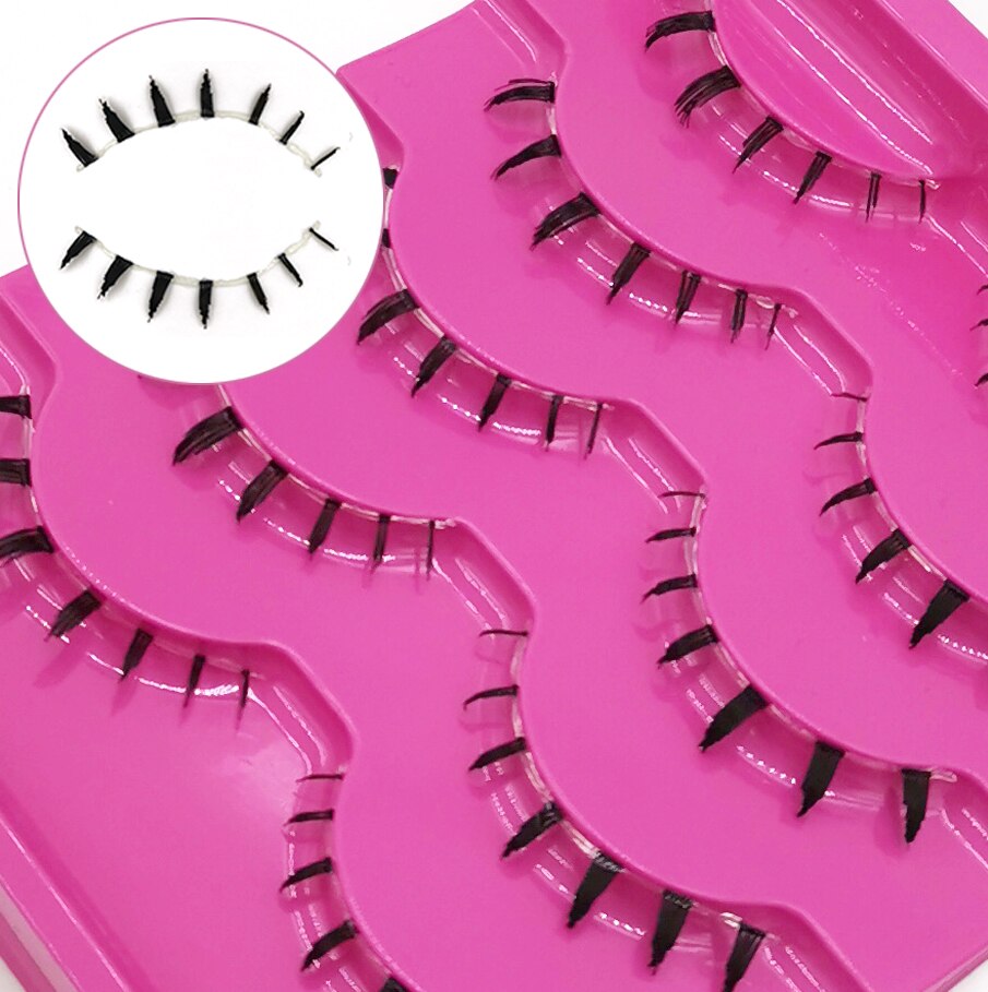 Faux-cils courts en vison, 5 paires, maquillage naturel, Cosplay sous les cils, Extension pour les yeux: BE06-5pair