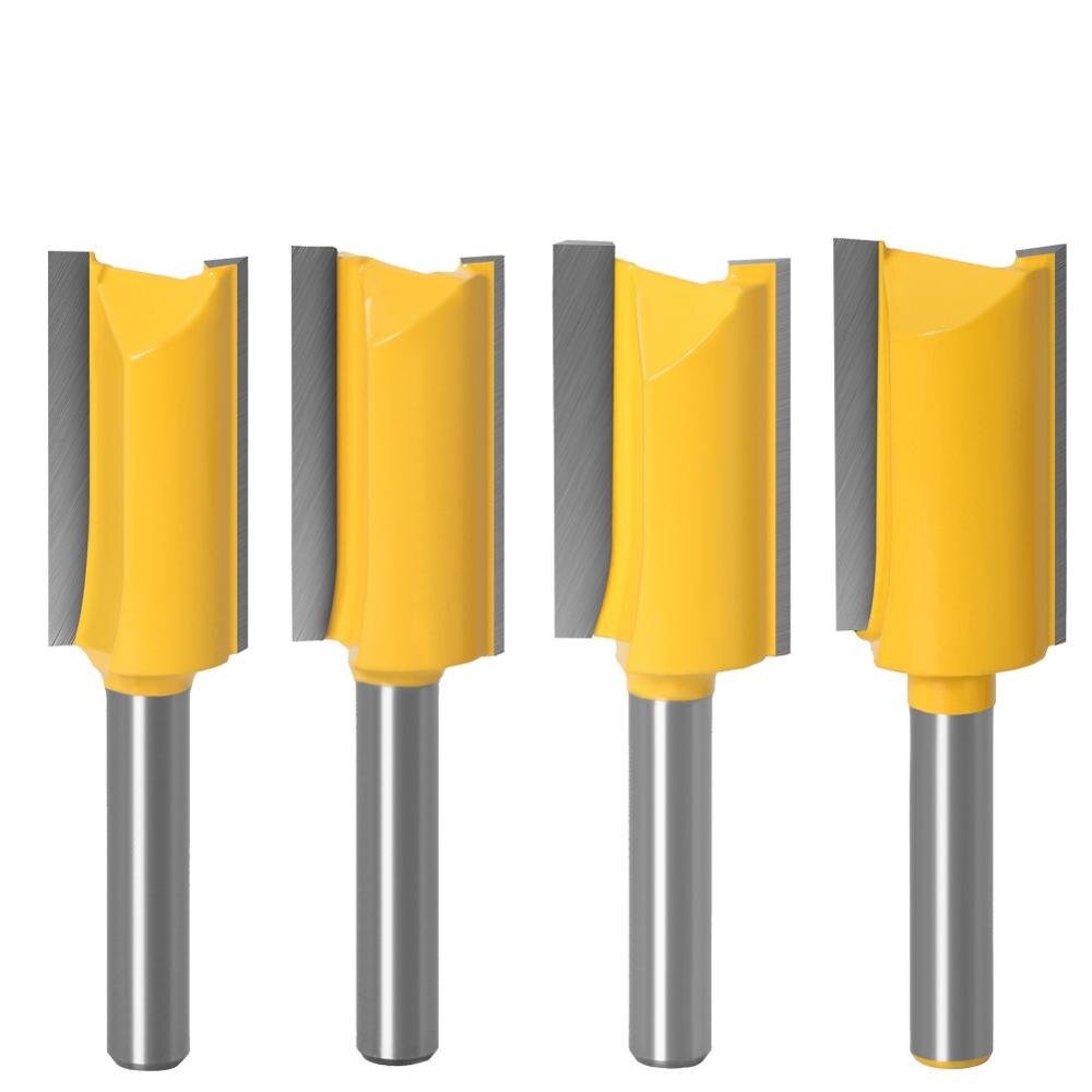 VACK 1/4 fresa de vástago de carburo para madera 6,35mm broca recta para carpintería herramientas de carpintería Cnc 15 16 17 18mm de diámetro